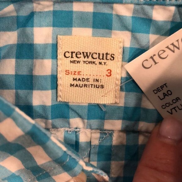 Crewcuts Turquoise Gingham Button Down Shirt - Picture 2 of 6